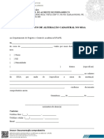 Requerimento de Alteração Cadastral No Siga: Ministério Da Educação Universidade Federal Do Agreste de Pernambuco