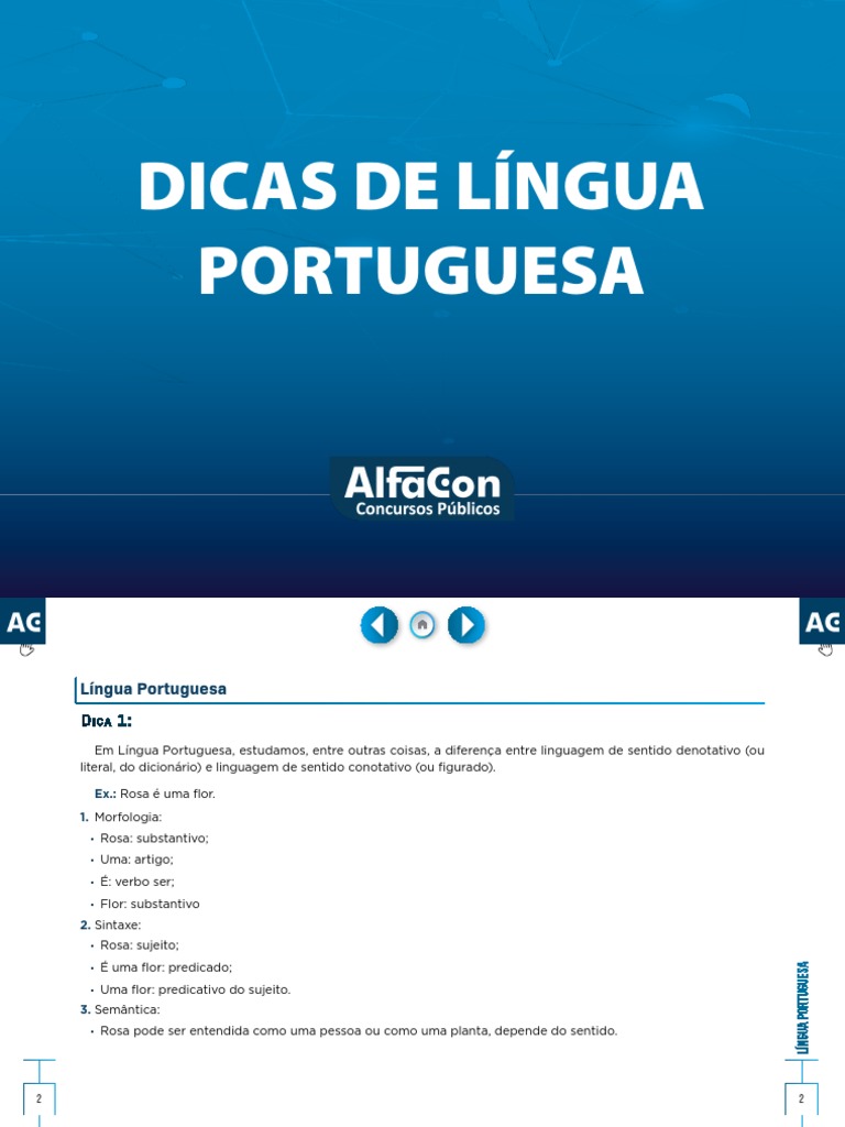 Dicas de Língua Portuguesa | PDF | Assunto (gramática) | Pronome