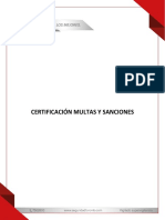 Certificación Multas Y Sanciones