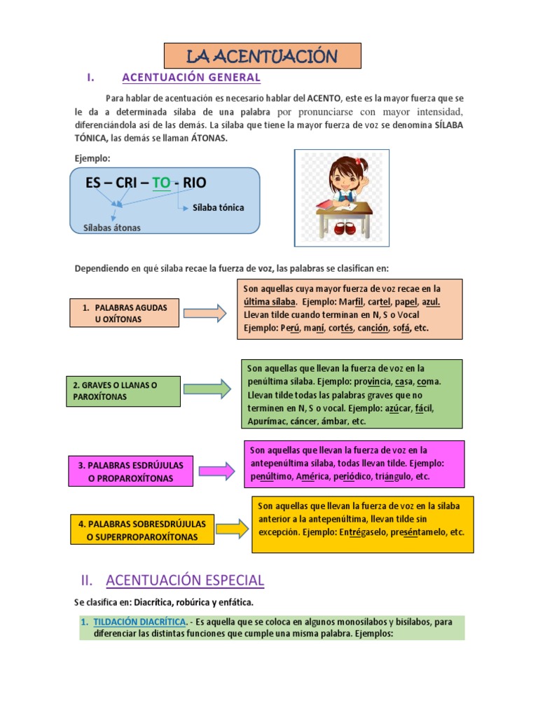Reglas de Acentuación en Español | PDF | Fonética | Morfología Lingüística
