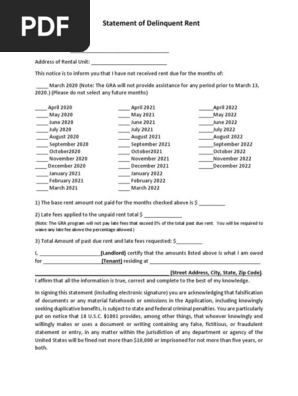 StatementOfDelinquentRent
