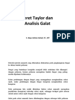 Deret Taylor Dan Analisis Galat: Ir. Bayu Adrian Ashad, ST., MT