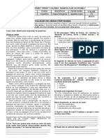 Emef "Prof Valéria Marvila de Oliveira" Valor Nome: Data: 6ºB Vespertino Língua Portuguesa Jaqueline Lopes