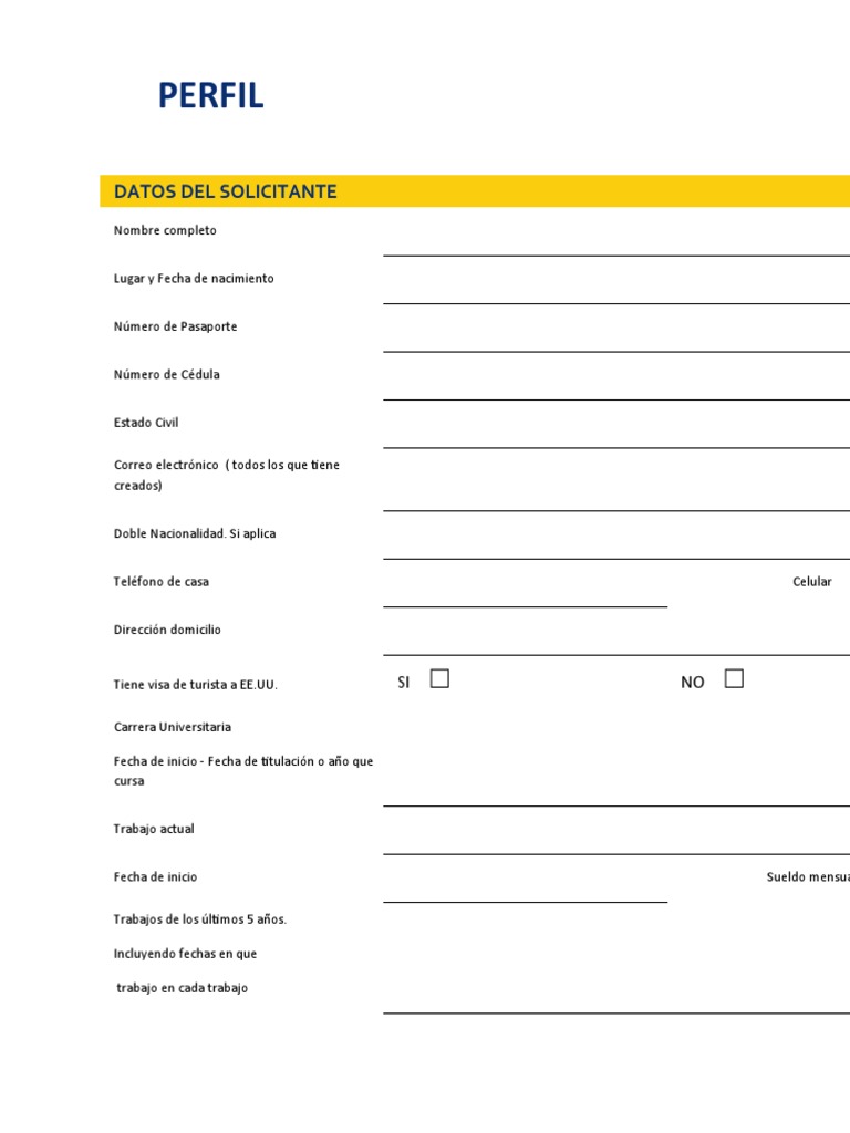 Perfil: Datos Del Solicitante | PDF