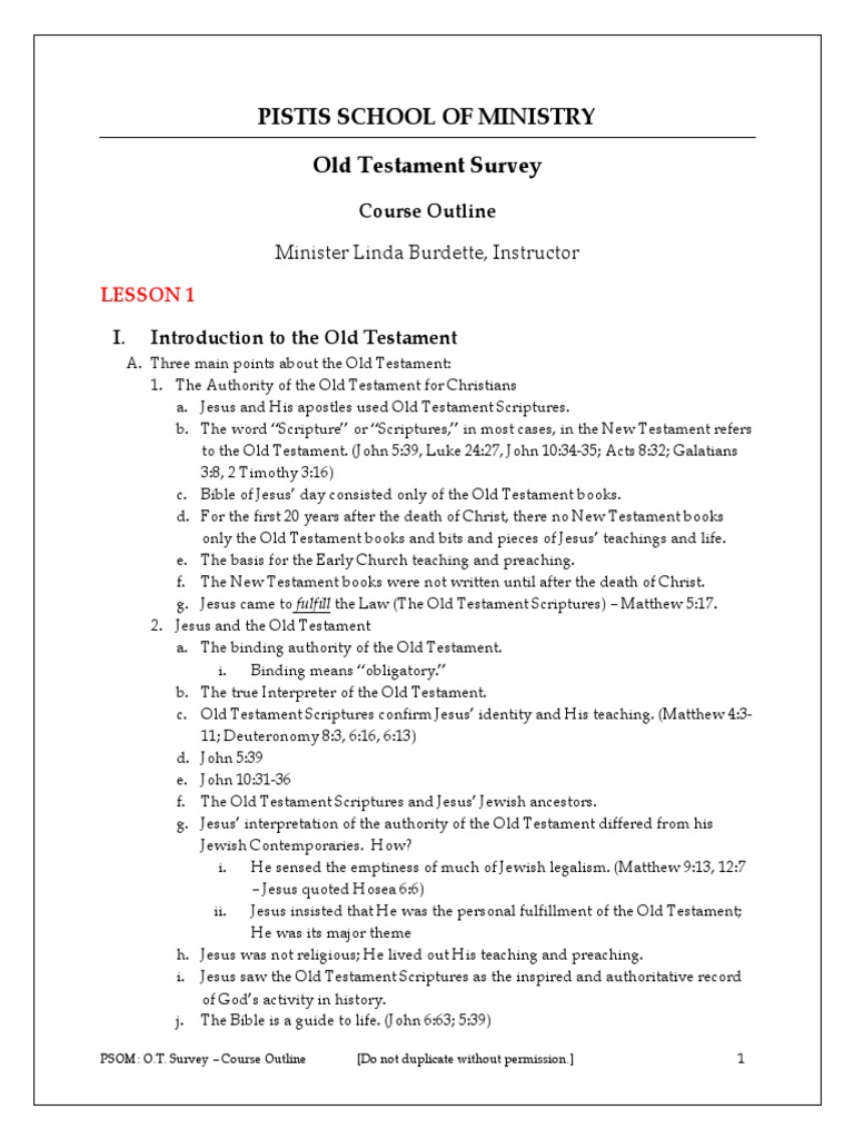 pistis-school-of-ministry-old-testament-survey-course-outline