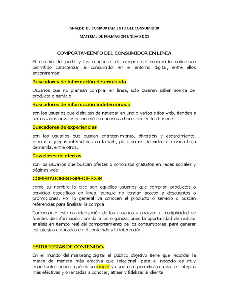Analisis de Comportamiento Del Consumidor | PDF | Marketing | Publicidad