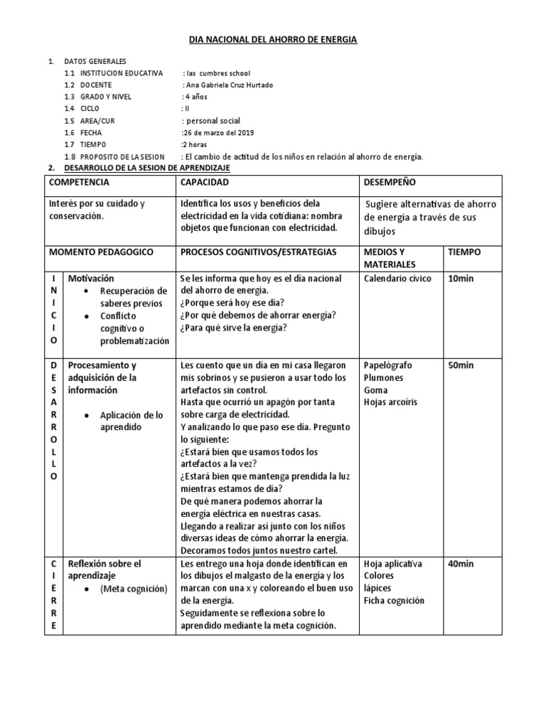 Ahorro de Energía para Niños | PDF | Aprendizaje | Uso eficiente de energía