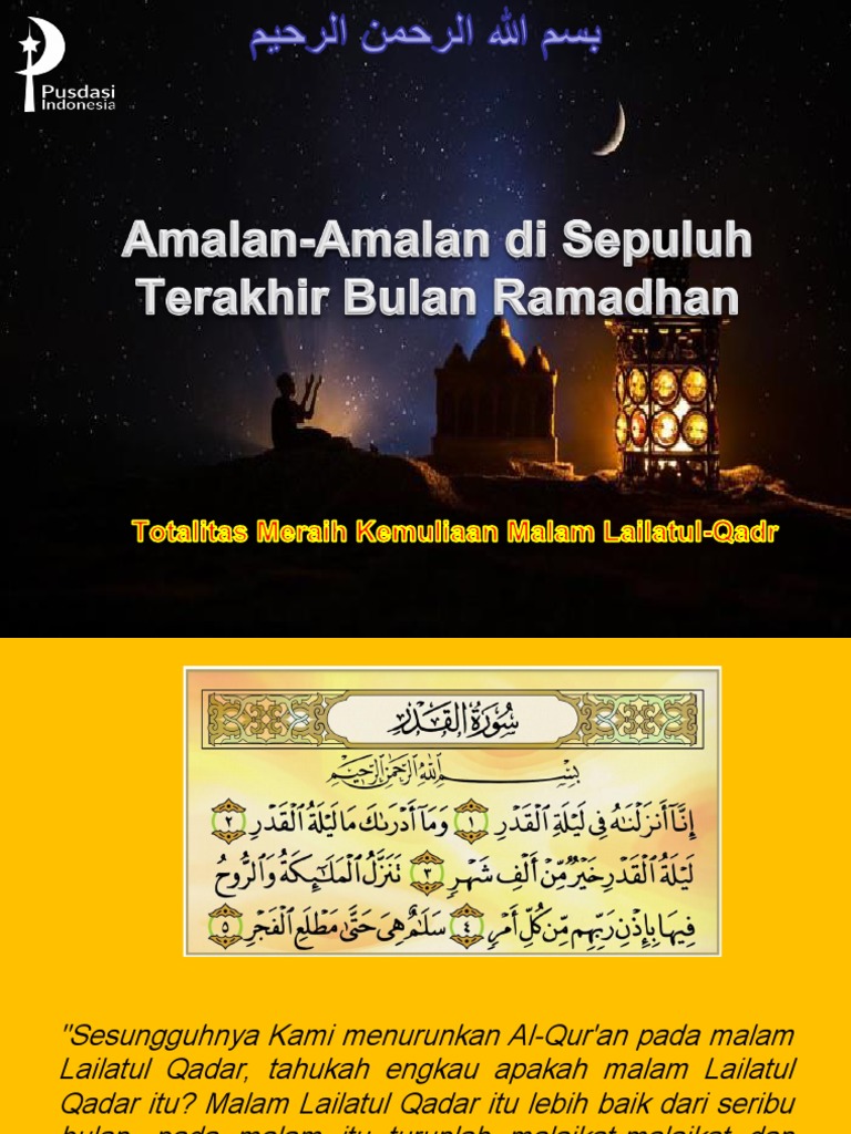 Amalan Amalan Di Sepuluh Malam Terakhir Pdf