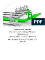 Estructuras de Mercado Por: Carlos Antonio Rojas Márquez Microeconomía Universidad de Tijuana CUT Oriente Prof. Ronal Enrique Mahecha Guerra