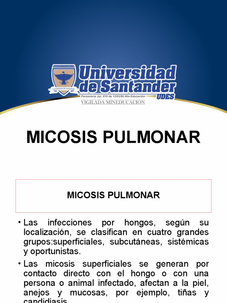 Micosis Pulmonar | PDF | Especialidades Medicas | Epidemiología