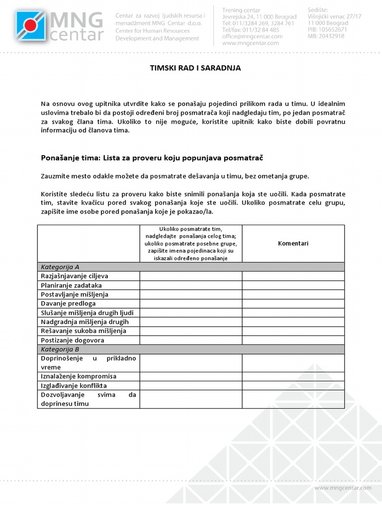Timski Rad | PDF