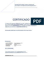 Certificado: Quito, 2 de Diciembre Del 2022