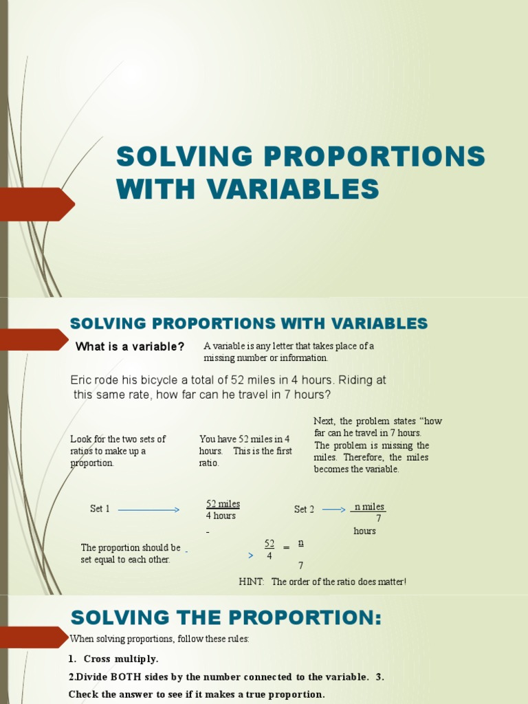 Solving Proportions with Variables | PDF | Frequent Flyer Program