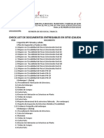 Check List de Documentos Entregables en Sitio (Calidad en Obra)