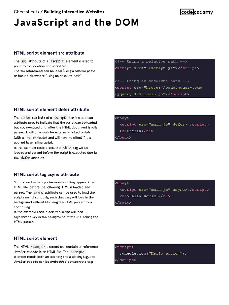 JavaScript and The DOM | PDF