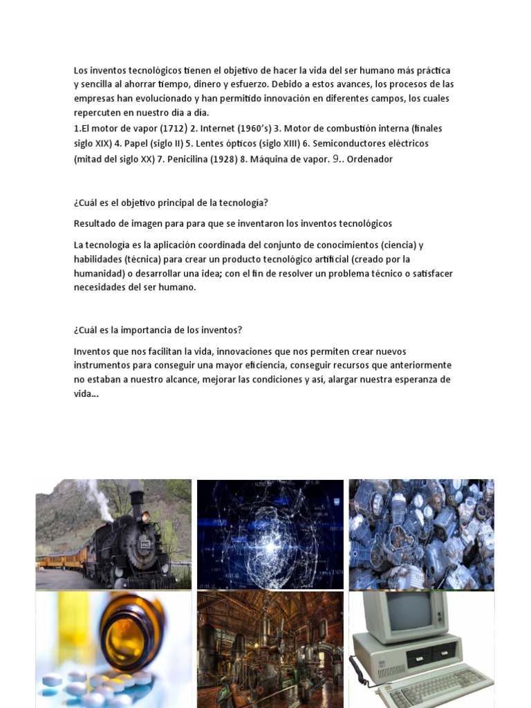 Los Inventos Tecnológicos | PDF