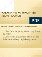 Kasaysayan NG Wika Sa Iba'T Ibang Panahon