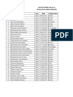 Daftar Siswa Kelas Vi TAHUN PELAJARAN 2022/2023 No Nama NIS Nisn Tempat Lahir