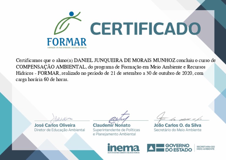 Compensação Ambiental T01 2020-Certificado 2377 | PDF | Arte