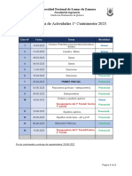 Cronograma de Actividades 1° Cuatrimestre 2023: Universidad Nacional de Lomas de Zamora