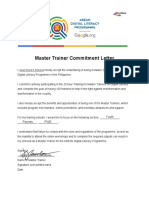 ADLP Master Trainer Commitment Letter - Signed by Joseph Gerard Bersalona