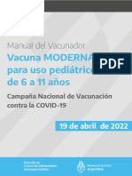 Vacuna MODERNA para Uso Pediátrico de 6 A 11 Años: Manual Del Vacunador