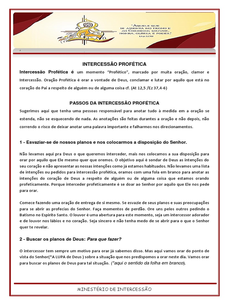 Passos para Intercessão Profética | PDF | Oração | Rosário