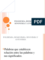 Polisemia Homonimia Sinonimia y Antonimia