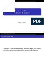STAT 253 Probability & Statistics: July 23, 2022