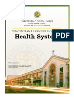 Health System: Vincentian Learning Module 1