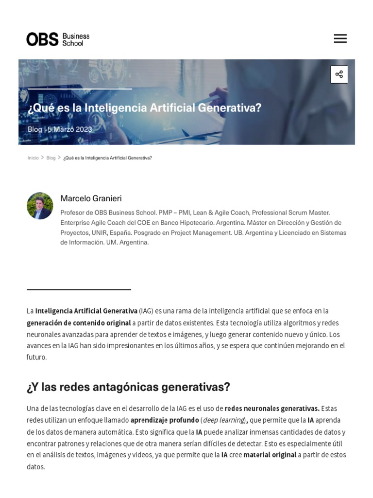 ¿Qué Es La Inteligencia Artificial Generativa | PDF | Inteligencia ...