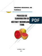 Proceso de Elaboración de Néctar Y Mermelada de Tuna: Gobierno Regional de Apurímac