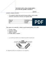 Evaluación Grado 9. QUIMICA 2022