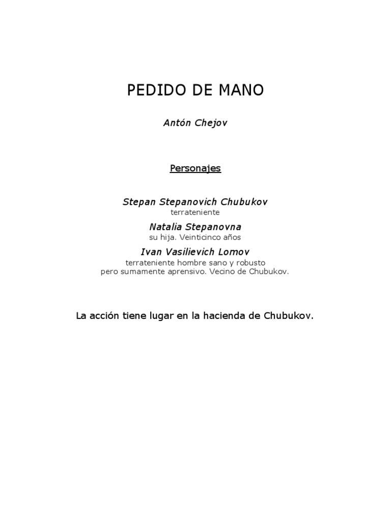 Pedido de mano de Chejov | PDF
