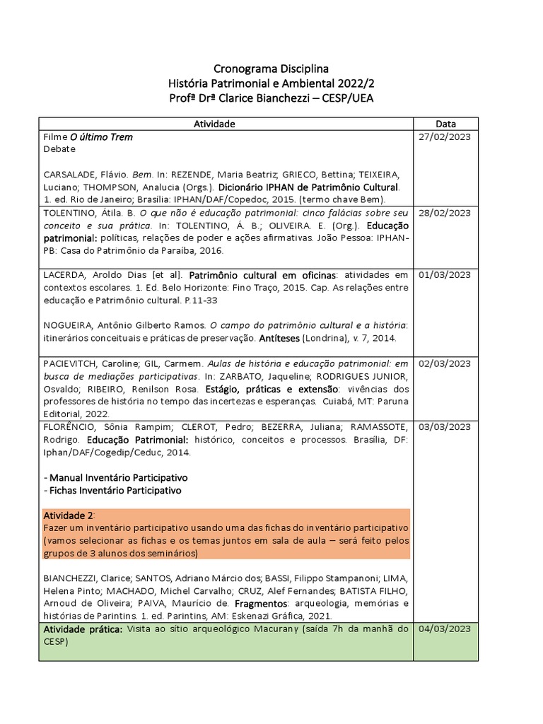 PDF) Contribuições à prática pedagógica para a Educação Patrimonial