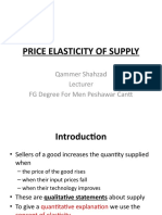 Price Elasticity of Supply: Qammer Shahzad Lecturer FG Degree For Men Peshawar Cantt
