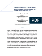 Senior High School Students' Academic Stress, Academic Motivation, and Its Relationship With Their Academic Performance