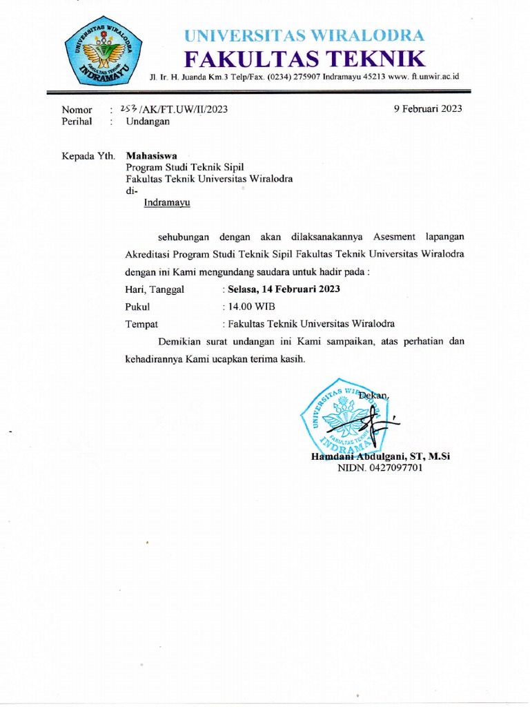 UNDANGAN - MAHASISWA | PDF