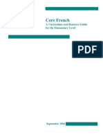 Core French: A Curriculum and Resource Guide For The Elementary Level