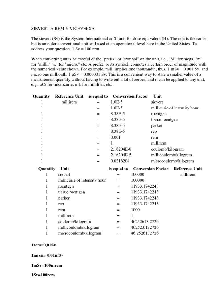 Sievert A Rem y Viceversa PDF