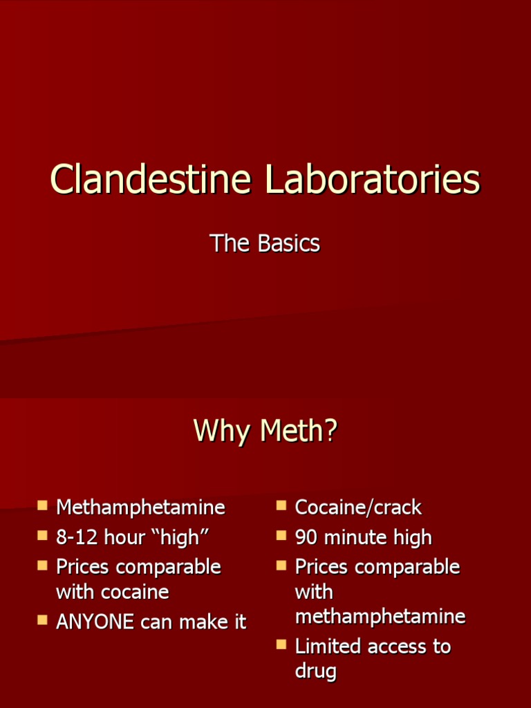 Clandestine Laboratories PDF Physical Sciences Chemical Compounds