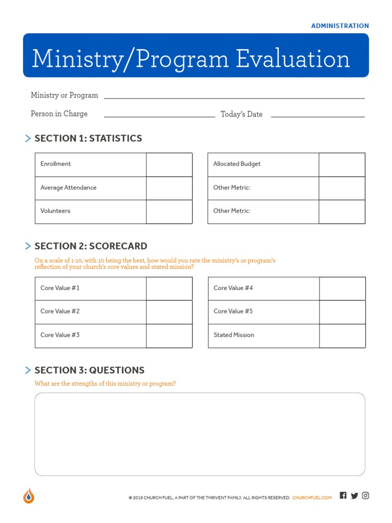 Ministry-Program Evaluation Form | PDF