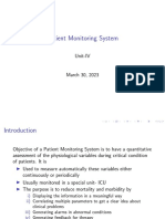 Patient Monitoring System: Unit-IV