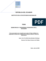 República Del Ecuador: Instituto de Altos Estudios Nacionales