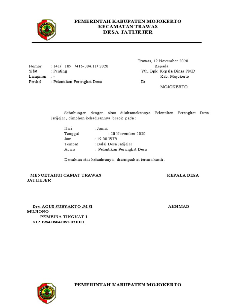 UNDANGAN PELANTIKAN | PDF