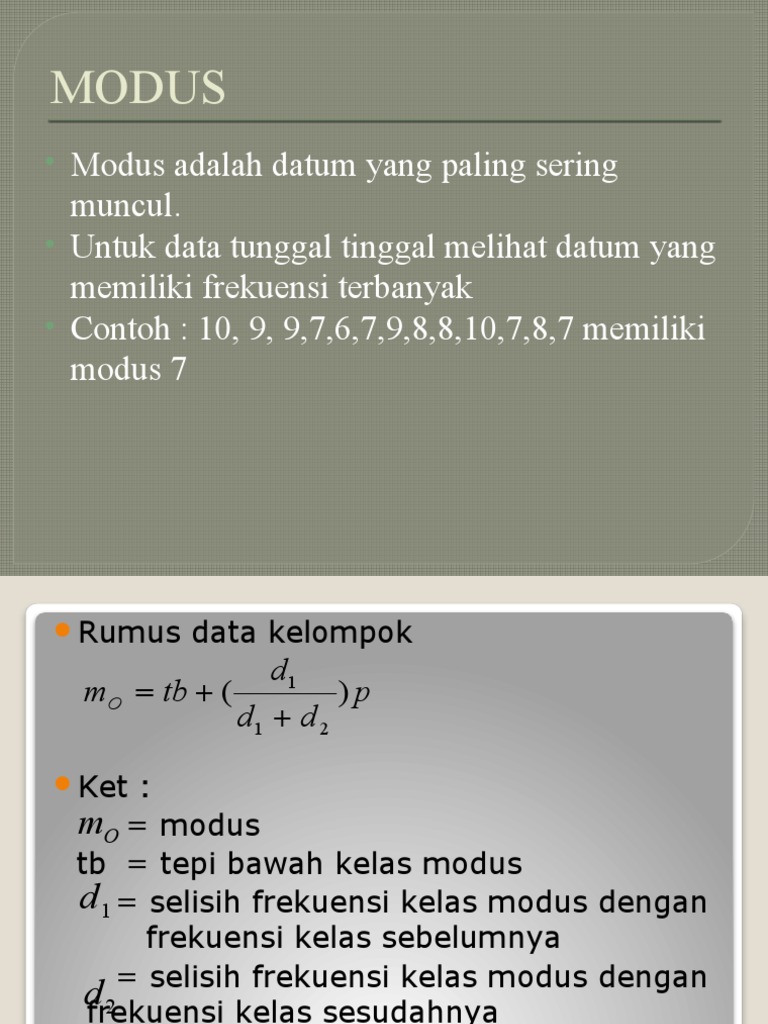 Pengertian dan Contoh Modus Matematika | PDF