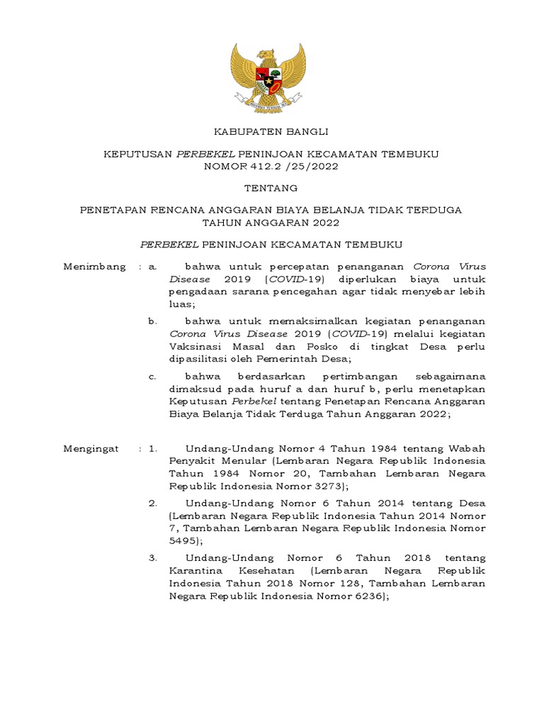 Sk penetapan rab belanja tidak terduga 2022 pdf