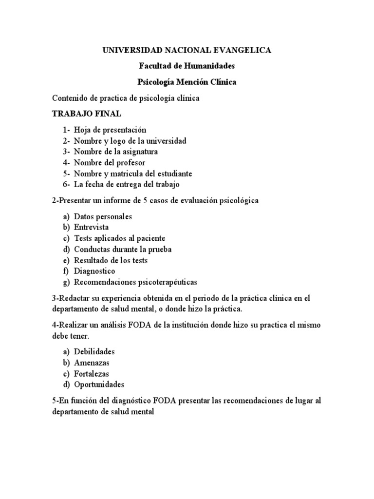 Informe de Práctica en Psicología Clínica | PDF | Crecimiento personal ...
