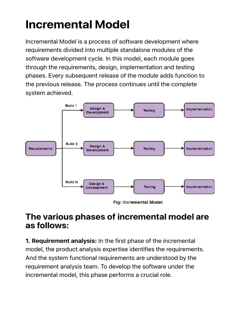 Incremental Model: The Various Phases of Incremental Model Are As ...