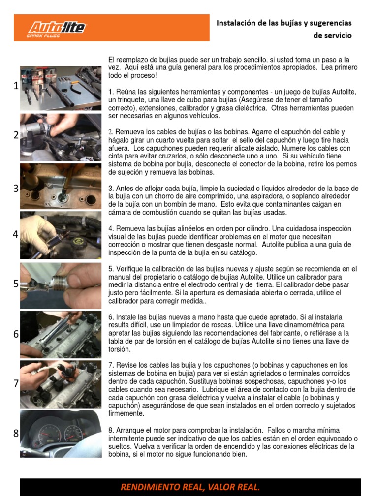 Spark Plug Installation Guide Spanish PDF Máquinas Ingeniería